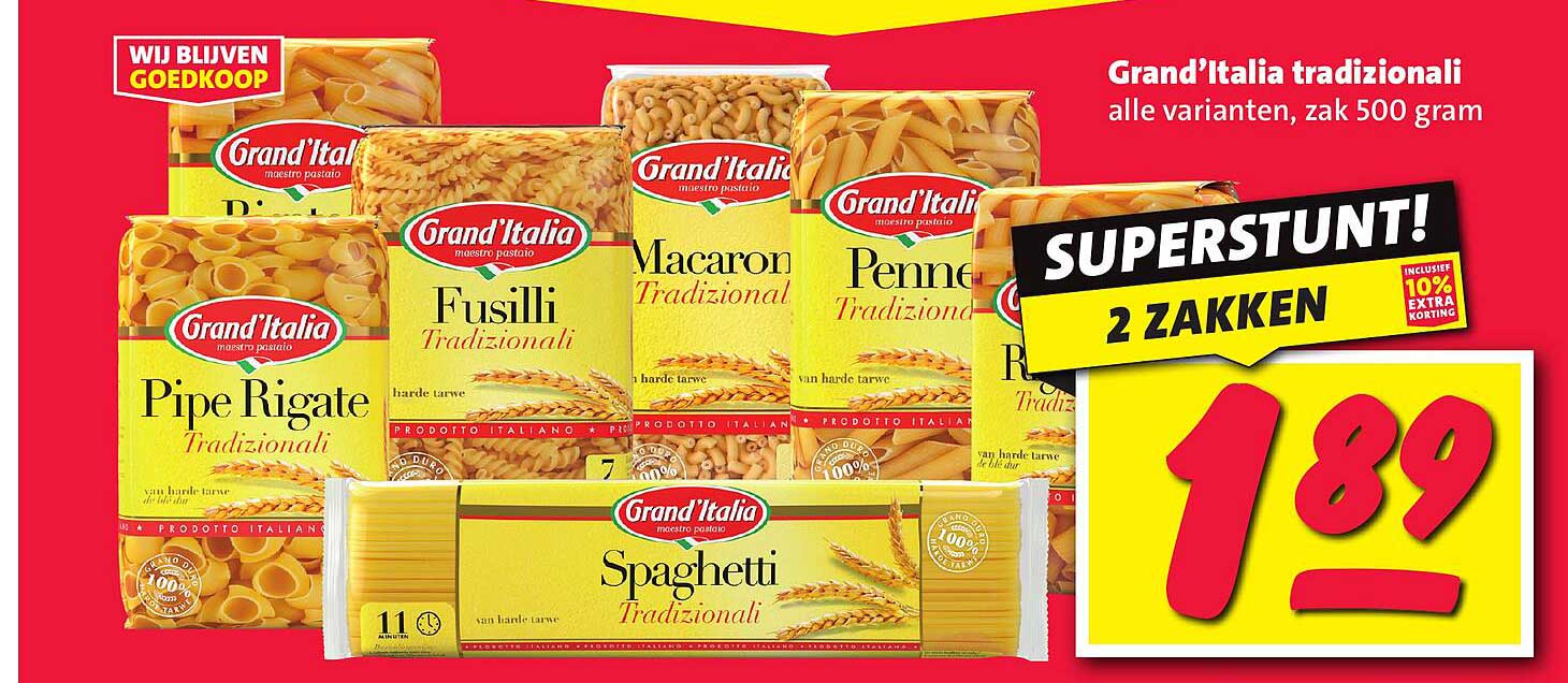 Grand’Italia tradizionali alle varianten, zak 500 gram