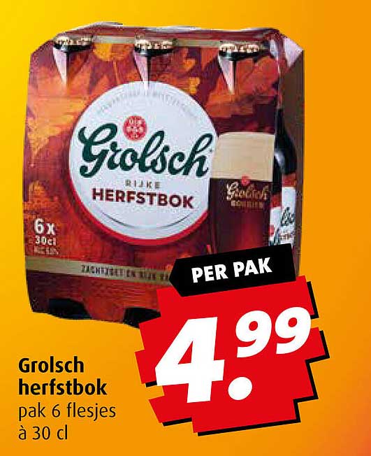 Grolsch herfstbok pak 6 flesjes à 30 cl