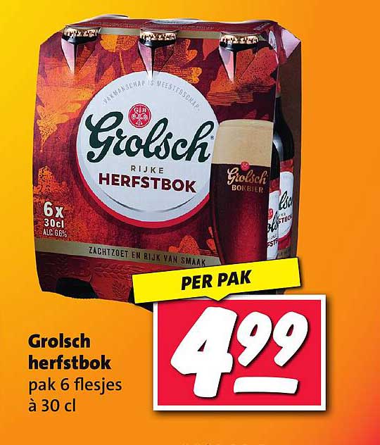 Grolsch herfstbok pak 6 flesjes à 30 cl