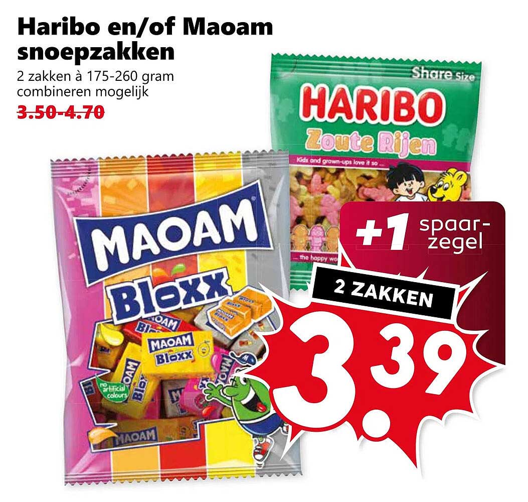 Haribo en/of Maoam snoepzakken