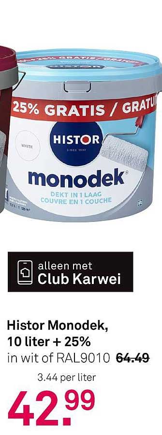 Histor Monodek, 10 liter + 25%