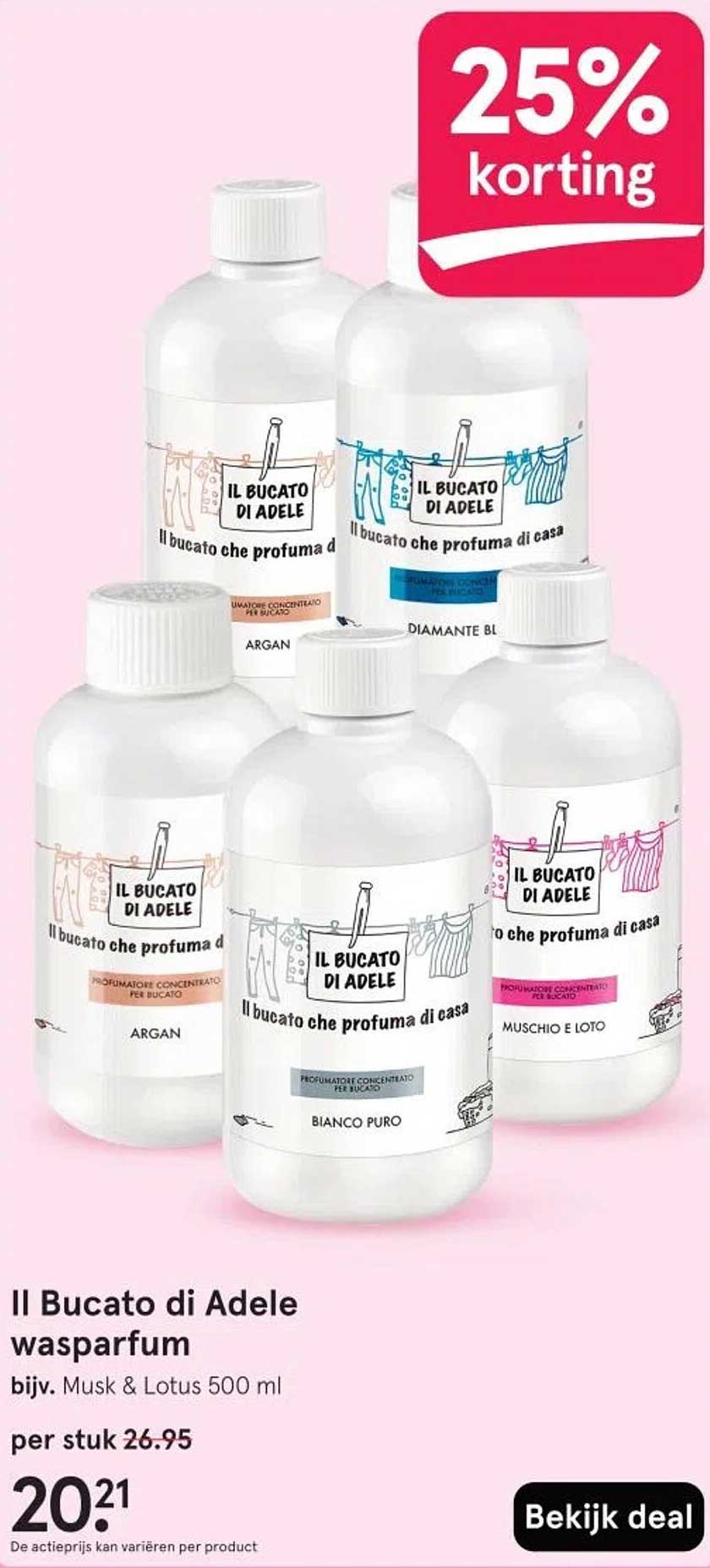 Il Bucato di Adele wasparfum bijv. Musk & Lotus 500 ml