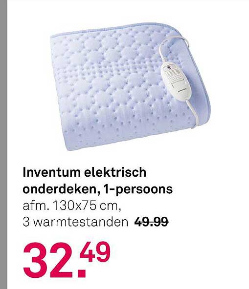 Inventum elektrisch onderdeken, 1-persoons