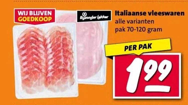 Italiaanse vleeswaren alle varianten pak 70-120 gram
