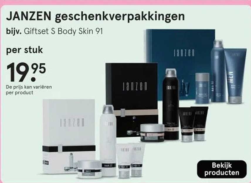 JANZEN geschenkverpakkingen bijv. Giftset S Body Skin 91