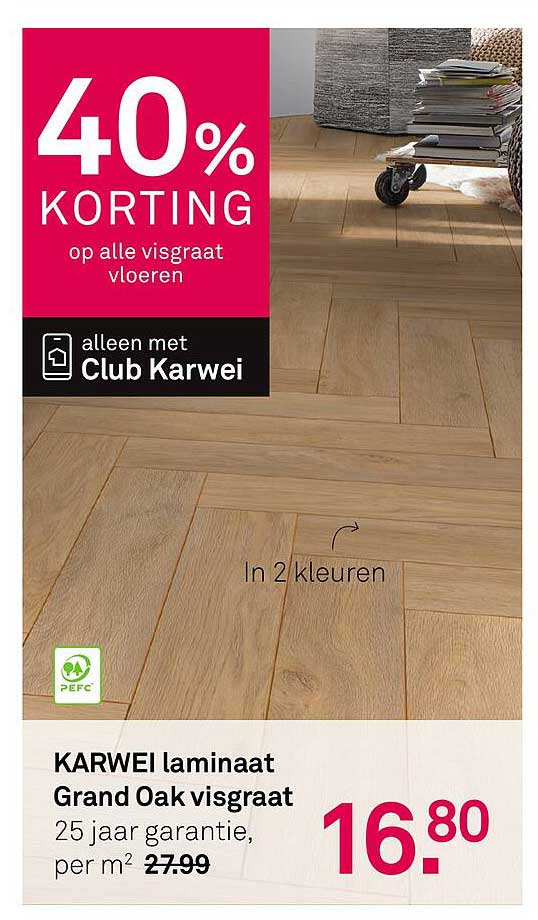 KARWEI laminaat Grand Oak visgraat