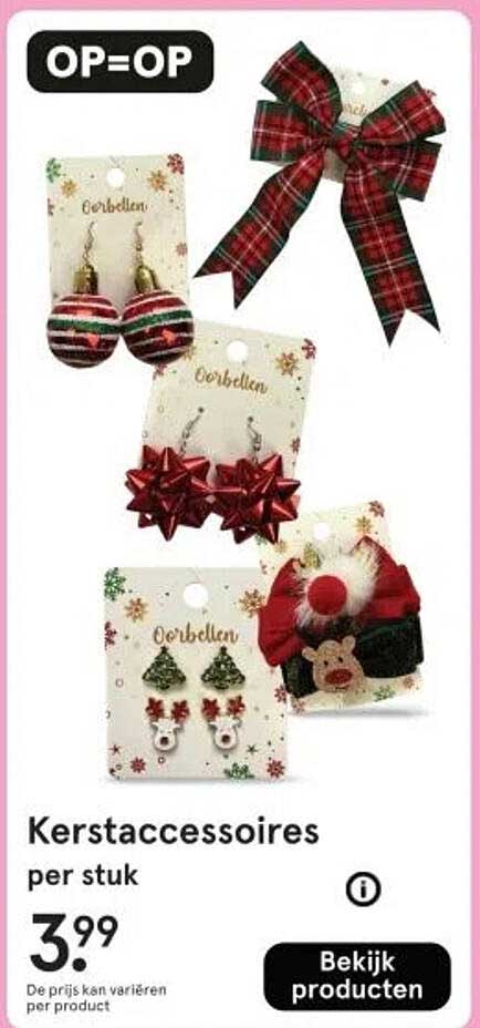 Kerstaccessoires per stuk