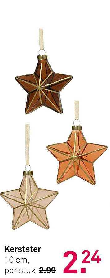 Kerstster 10 cm, per stuk