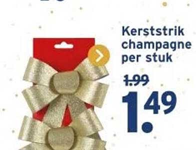 Kerststrik champagne per stuk