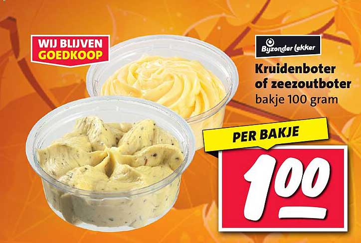 Kruidenboter of zeezoutboter bakje 100 gram