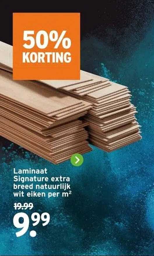 Laminaat Signature extra breed natuurlijk wit eiken per m²