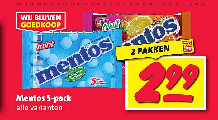 Mentos 5-pack alle varianten