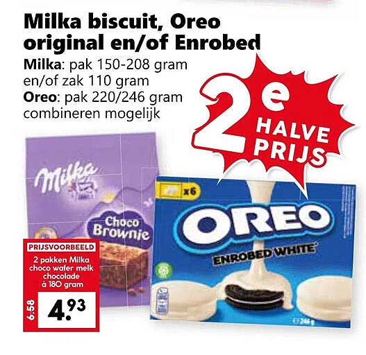 Milka biscuit, Oreo original en/of Enrobed