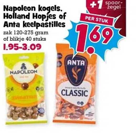 Napoleon kogel, Holland Hopjes of Anta keelpastilles