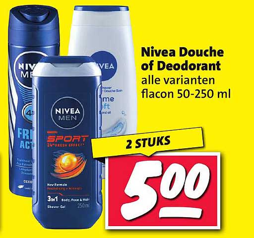Nivea Douche of Deodorant alle varianten flacon 50-250 ml