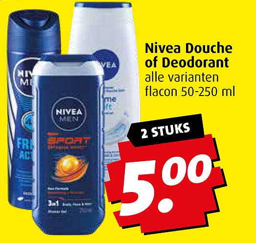 Nivea Douche of Deodorant alle varianten flacon 50-250 ml