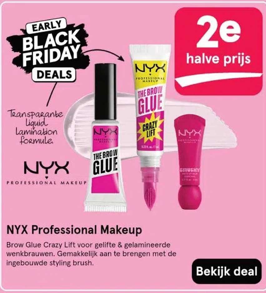 NYX Professional Makeup - The Brow Glue Crazy Lift 2e halve prijs