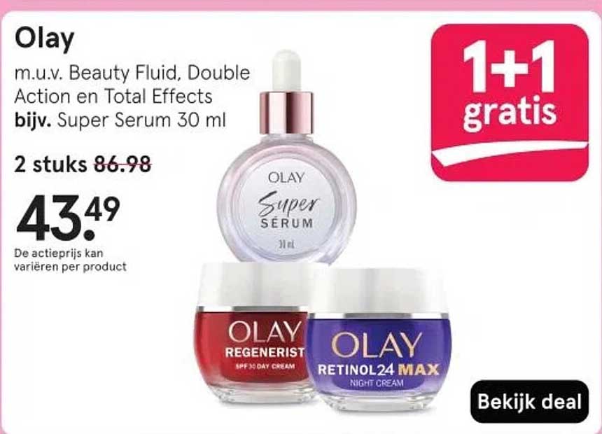 Olay m.u.v. Beauty Fluid, Double Action en Total Effects bijv. Super Serum 30 ml 2 stuks 86.98
