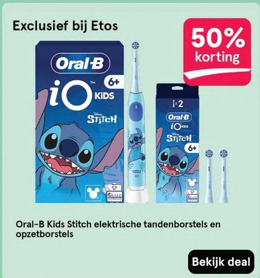 Oral-B Kids Stitch elektrische tandenborstels en opzetborstels