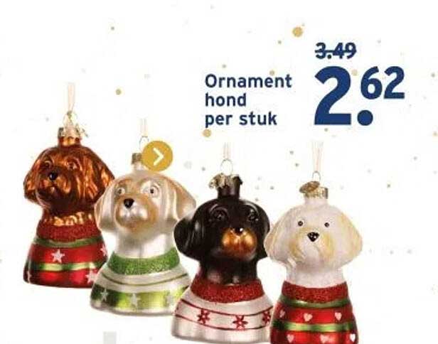 Ornament hond per stuk