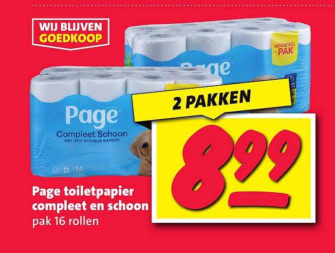 Page toiletpapier compleet en schoon pak 16 rollen