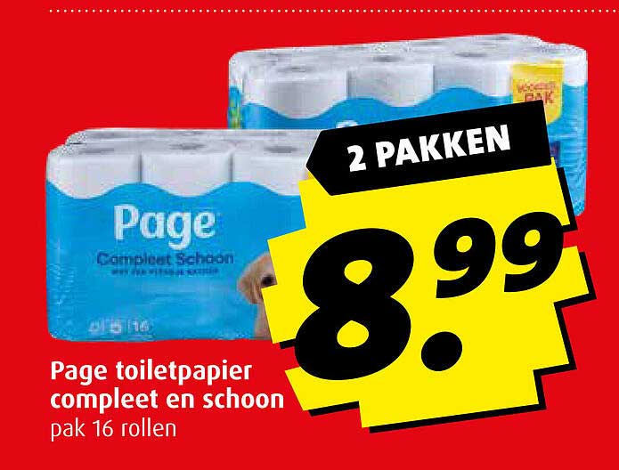 Page toiletpapier compleet en schoon pak 16 rollen