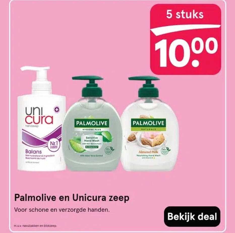 Palmolive en Unicura zeep