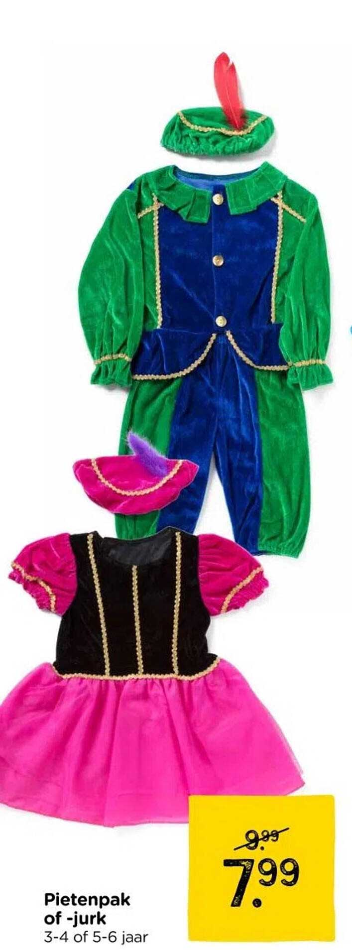 Pietenpak of -jurk 3-4 of 5-6 jaar