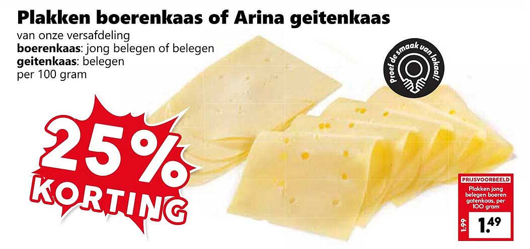 Plakken boerenkaas of Arina geitenkaas