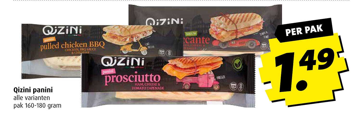 Qizini panini alle varianten pak 160-180 gram