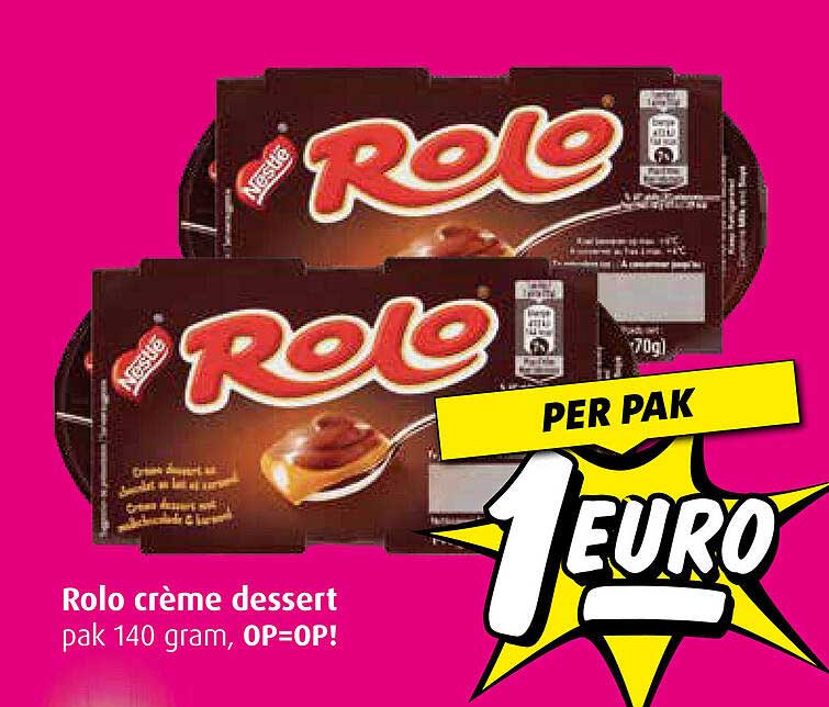 Rolo crème dessert pak 140 gram, OP=OP!