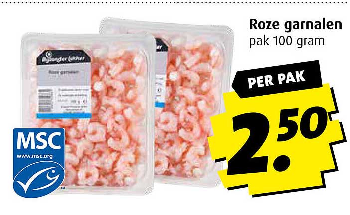 Roze garnalen pak 100 gram