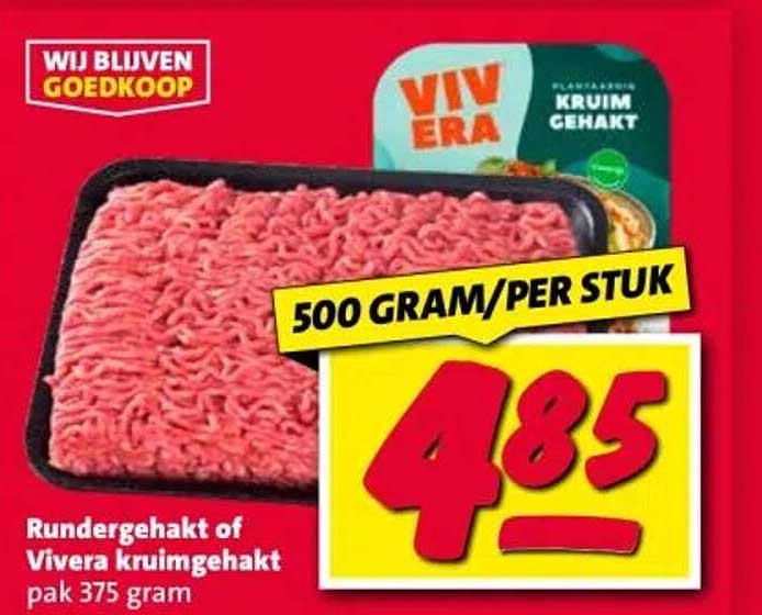 Rundergehakt of Vivera kruimgehakt pak 375 gram