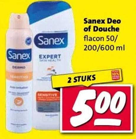 Sanex Deo of Douche flacon 50/200/600 ml