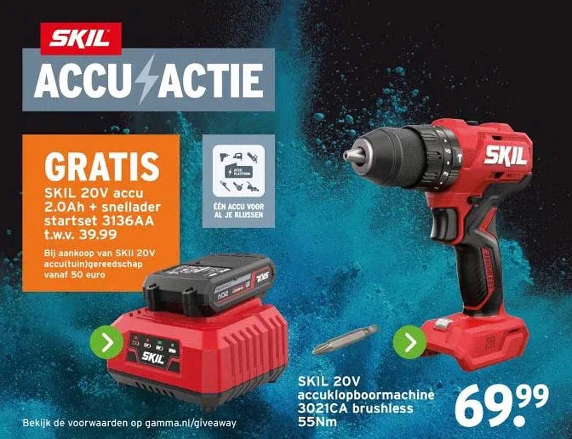 SKIL 20V accuklopboormachine 3021CA brushless 55Nm