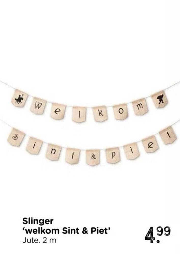 Slinger 'welkom Sint & Piet'