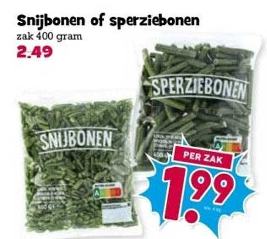 Snijbonen of sperziebonen zak 400 gram
