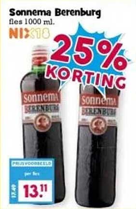 Sonnema Berenburg fles 1000 ml.