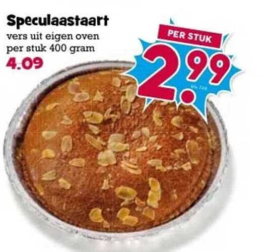 Speculaastaart vers uit eigen oven per stuk 400 gram
