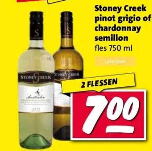 Stoney Creek pinot grigio of chardonnay semillon fles 750 ml