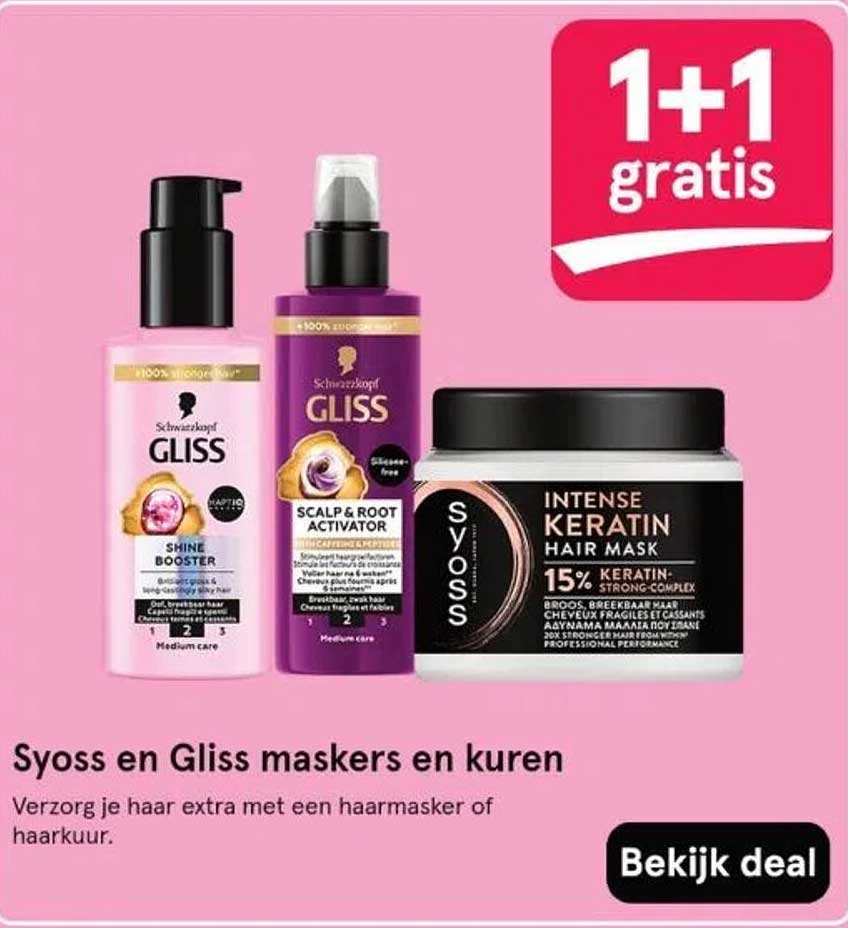 Syoss en Gliss maskers en kuren