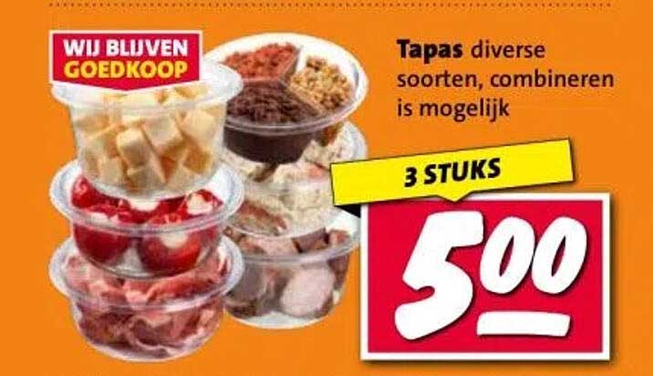 Tapas diverse soorten, combineren is mogelijk