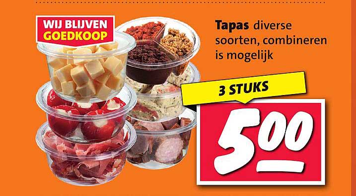 Tapas diverse soorten, combineren is mogelijk