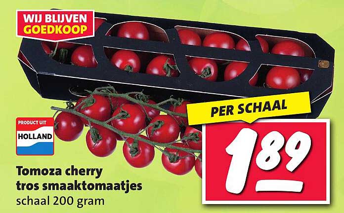 Tomoza cherry tros smaaktomaatjes schaal 200 gram