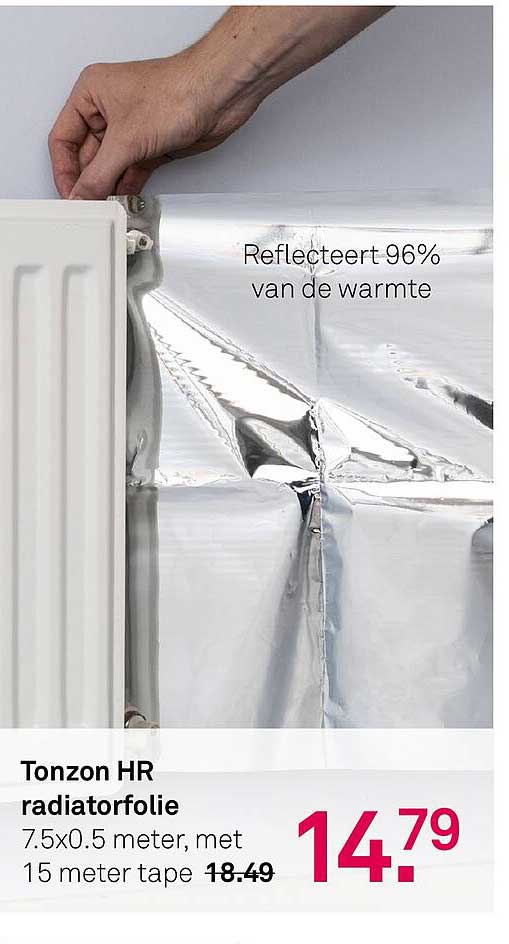 Tonzon HR radiatorfolie 7.5x0.5 meter, met 15 meter tape
