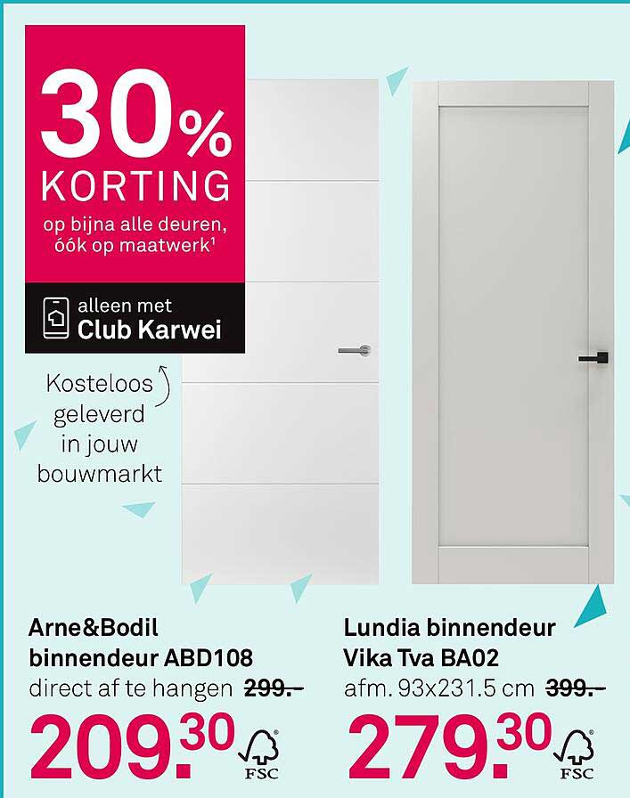 Tot 30% korting op bijna alle deuren, óók op maatwerk