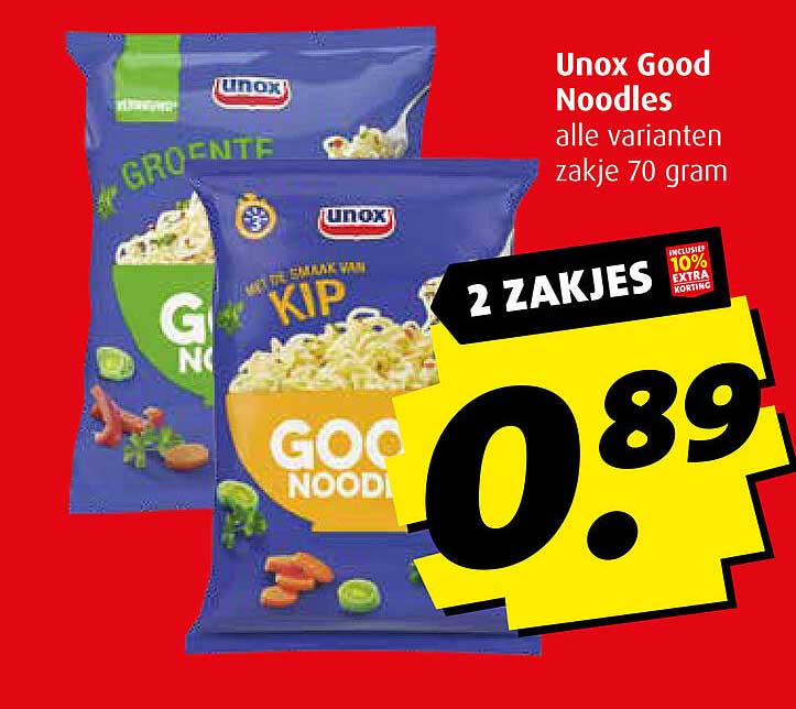 Unox Good Noodles alle varianten zakje 70 gram