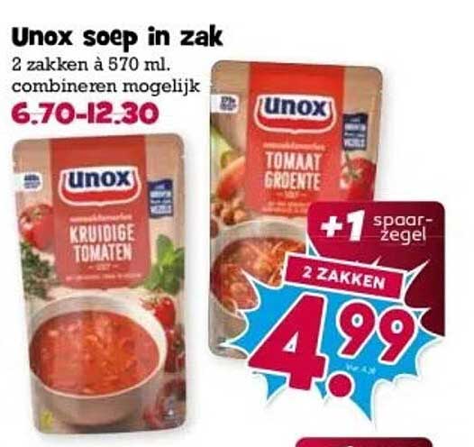 Unox soep in zak