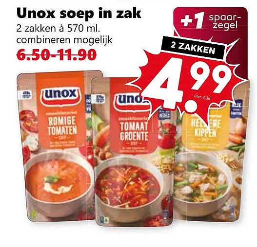 Unox soep in zak