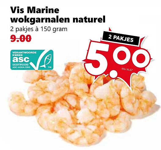 Vis Marine wokgarnalen naturel